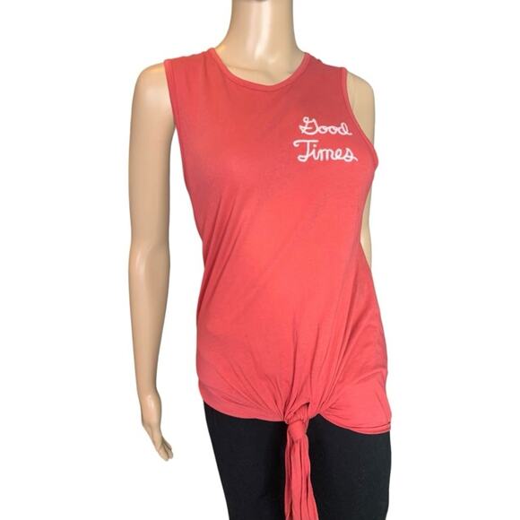 JUNK FOOD DISNEY Women’s Size XS Good Times Red Tie Front T Shirt Embroidered - Picture 2 of 15